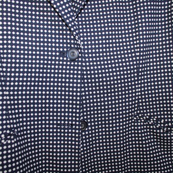 Alfred Dunner Navy Blue Polka Dot Button Up Short Sleeve Blazer Size 14P - Picture 2 of 4